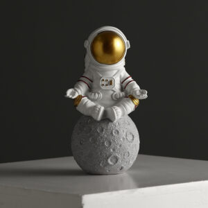 Zen Astronaut Figurine – Meditating Space Desk Decor