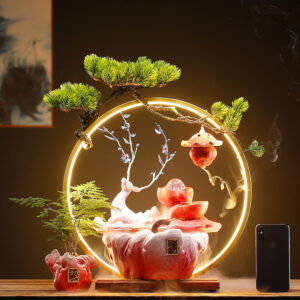 Mystic Deer Mist Fountain – LED Ceramic Water & Aroma Decor