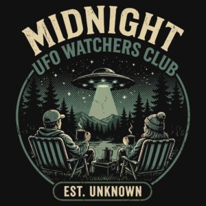 Midnight UFO Watchers Club T-shirt | Alien Watching Graphic Tee