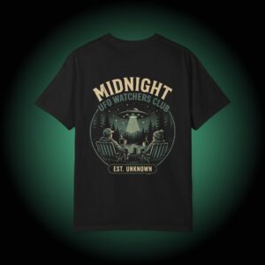 Midnight UFO Watchers Club T-Shirt | Retro UFO Stargazing Graphic Tee